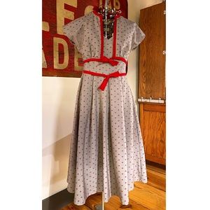 Bettie Page by Tatyana Retro 40’s Pin-up Halter Anchor Print Swing Dress - SMALL